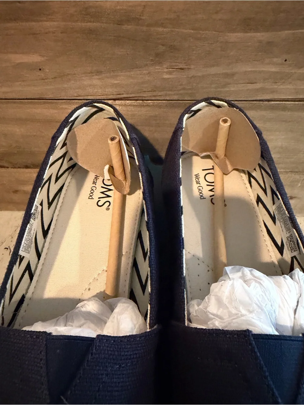 Toms Womens Navy Heritage Alpargata Classic Canvas Size 12M NIB